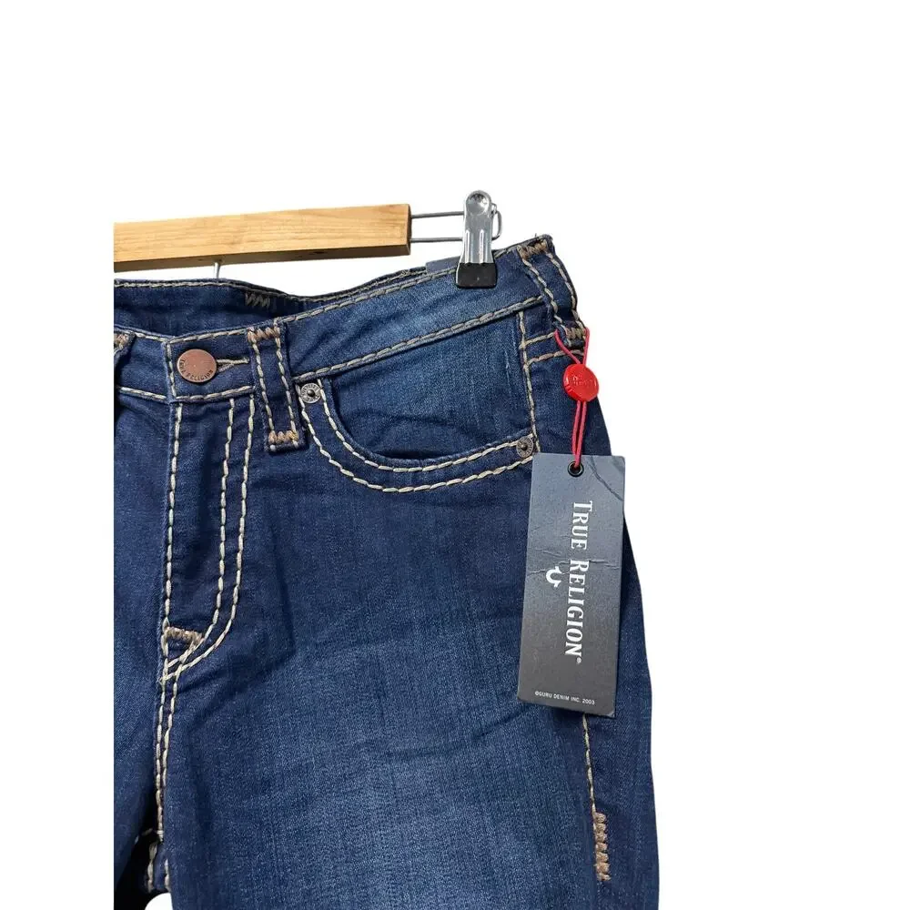 True Religion Jennie mid rise curvy skinny jean bright sapphire sz 31